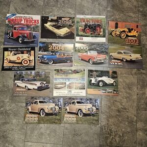Lot‎ Of 13 Vintage Classic Car Truck Tractor Calendars Variety 2001-2008 USA